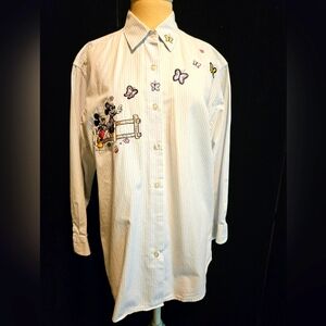 Disney Blue & White Striped Women's Shirt